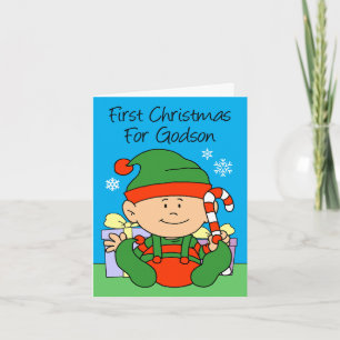 Cartão De Festividades O Primeiro Elfo de Natal de Godson