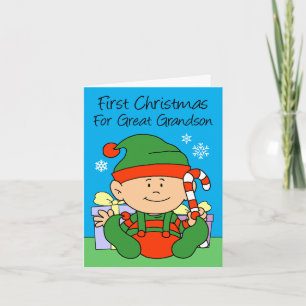 Cartão De Festividades O primeiro Elfo de Natal do Avô excelente