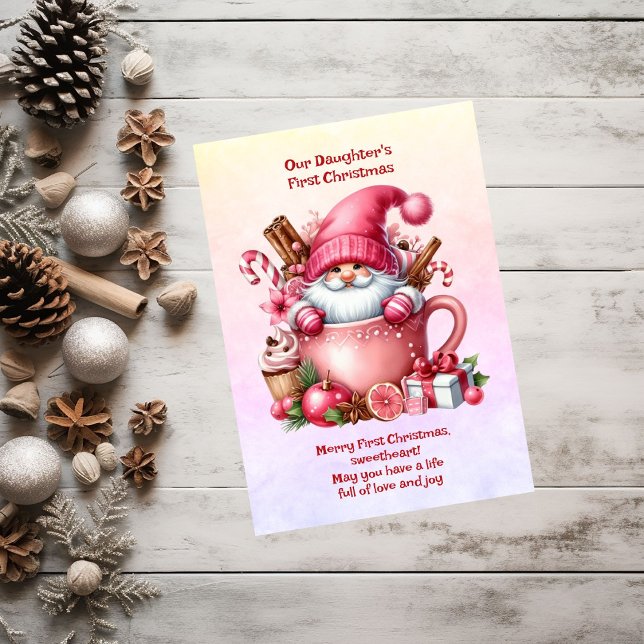 Cartão De Festividades O Primeiro Natal da Nossa Filha (Criador carregado)