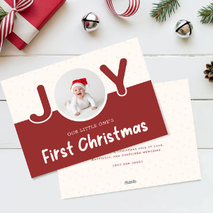 Cartão De Festividades O Primeiro Natal do Nosso Pequeno, Foto de Bebê Fo