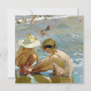 Cartão De Festividades O quadro do pé ferido por Joaquin Sorolla