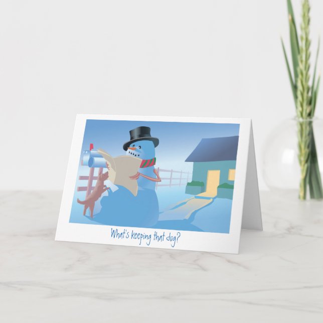 Cartão De Festividades O que está guardando aquele cachorro? (Frente)