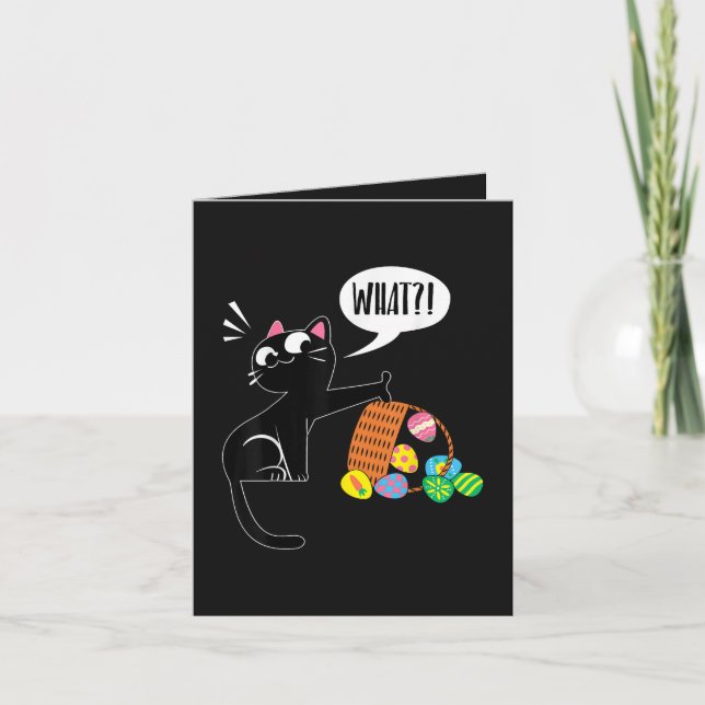 Cartão De Festividades O QUE ! Gato de Páscoa (Frente)
