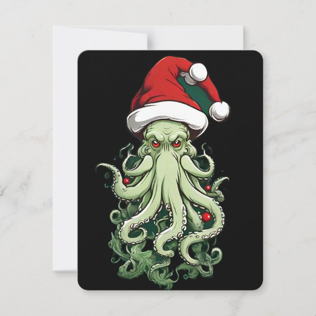 Cartão De Festividades O reinado de Yuletide de Cthulhu: Um Natal terríve (Frente)