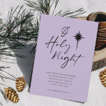 Cartão De Festividades O Santa Estrela Noturna da Lavanda Chic de Belém<br><div class="desc">Ó Santa Estrela Noturna de Bethlehem Chic Lavanda Holiday Card... Nosso cartão de Natal apresenta um roteiro de caligrafia moderna e uma Estrela Nativa de Belém em um delicado fundo de lavanda. Você pode revisar facilmente seu nome e mensagem de feriado na frente da placa usando o modelo de personalização....</div>