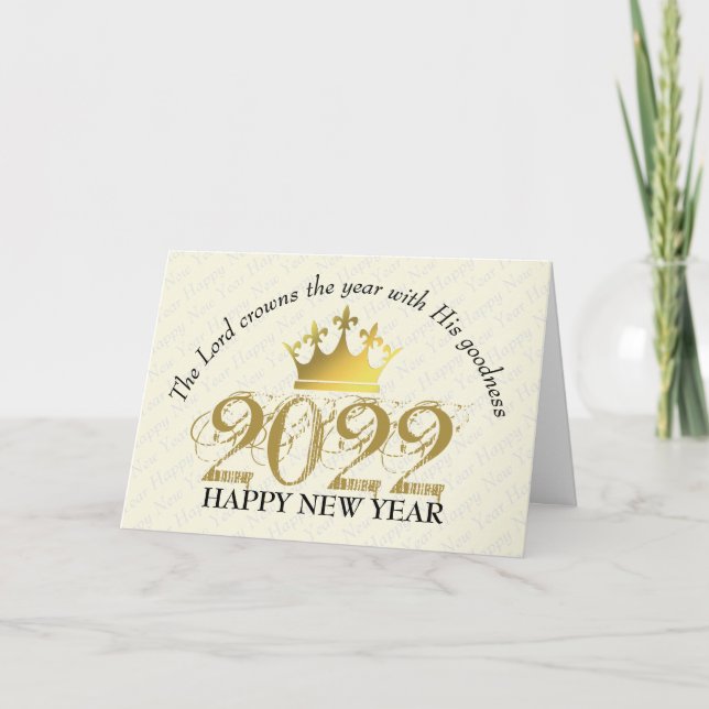 Cartão De Festividades O SENHOR ATRAVESSA O ANO Feliz ano novo 2022 (Frente)