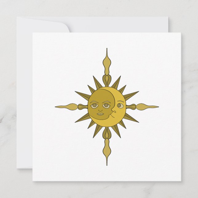 Cartão De Festividades O Sol e a Lua (Frente)