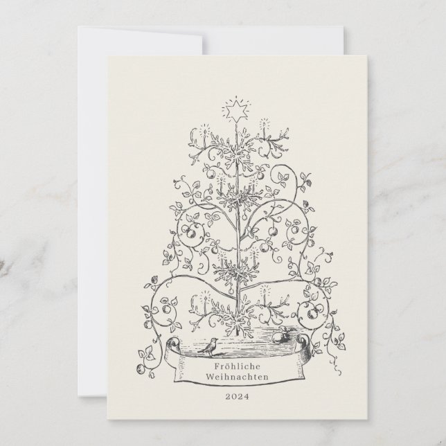 Cartão De Festividades O Tannenbaum Alemão (Frente)