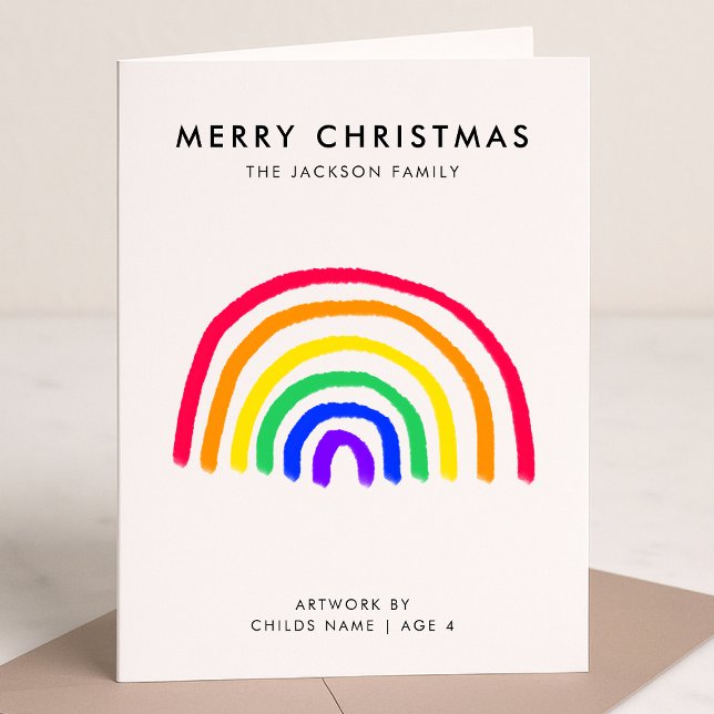 Cartão De Festividades O Trabalho de arte do seu próprio filho | Crianças (Criador carregado)