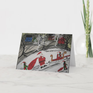 Cartão De Festividades O trabalho dos papais noeis está concluído