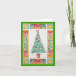 Cartão De Festividades O vermelho das decorações da árvore de Natal curva