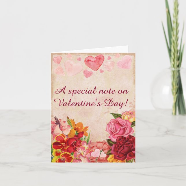 Cartão De Festividades O Victorian Steampunk floresce o dia dos namorados (Frente)