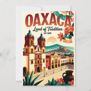 Cartão De Festividades Oaxaca Antiga México Terra da Tradição Retro