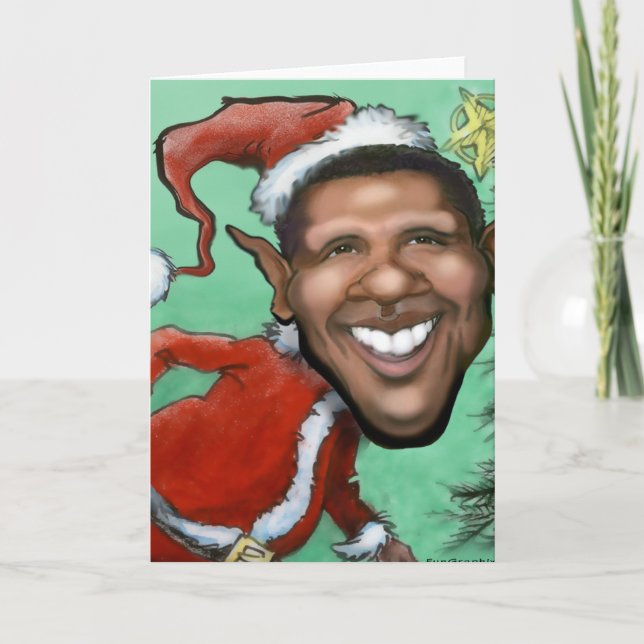 Cartão De Festividades Obama Christmas (Frente)