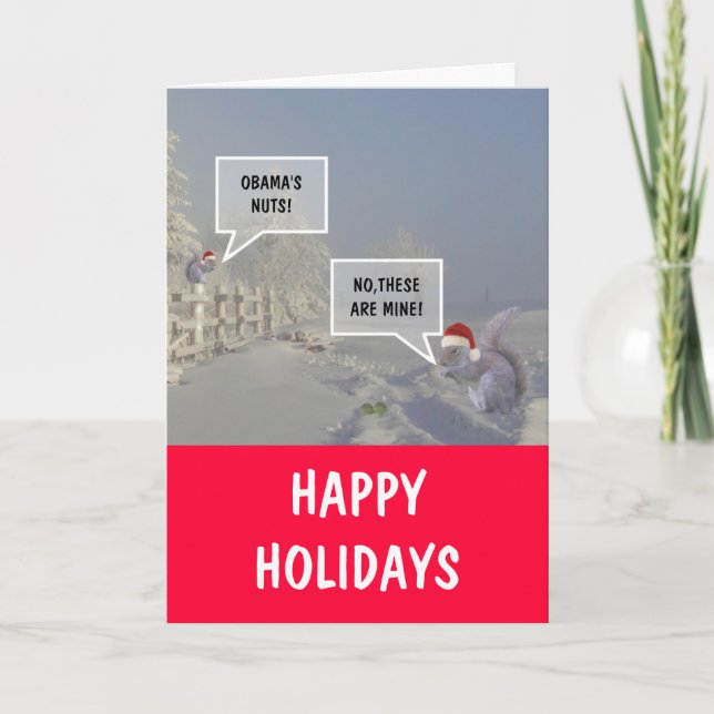 Cartão De Festividades Obama Happy Holidays (Frente)