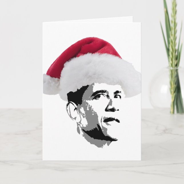 Cartão De Festividades Obama natal (Frente)