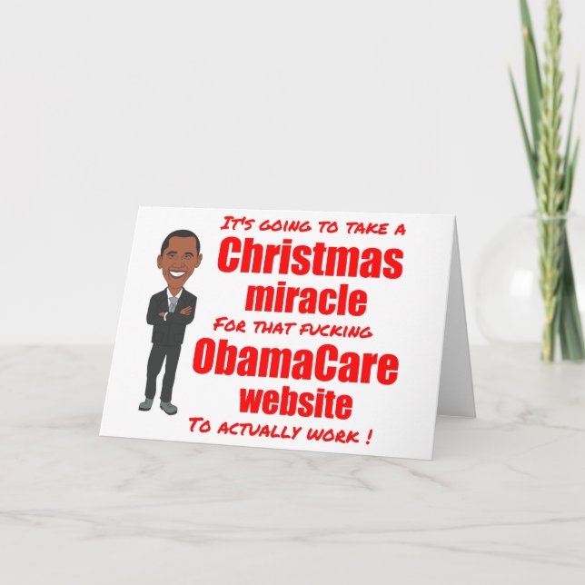 Cartão De Festividades ObamaCare website Christmas miracle (Frente)