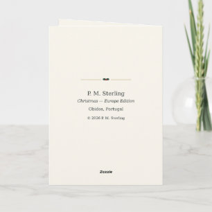 Cartão De Festividades Óbidos Portugal Design de Natal em Branco 01