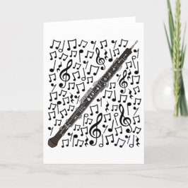 Cartão De Festividades Oboe Musical Notes Woodwind Music Professora