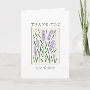 Cartão De Festividades Obrigado, Flores De Lavanda Roxas