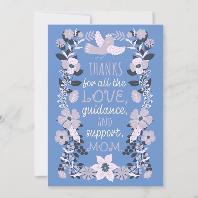 Cartão De Festividades Obrigado, Mãe Apreciação da Arte Popular Escandina (Frente)