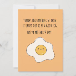 CARTÃO DE FESTIVIDADES OBRIGADO MÃE EU SOU UM BOM OVO 