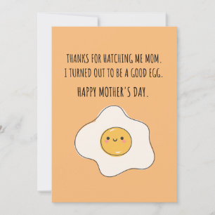 CARTÃO DE FESTIVIDADES OBRIGADO MÃE, SOU UM BOM OVO