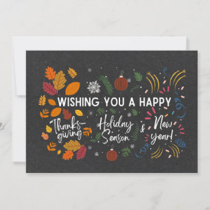 Cartão De Festividades OBRIGADO, NATAL, ANO NOVO Férias Múltiplas