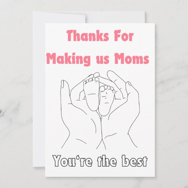 Cartão De Festividades Obrigados Para Mães Dos Eua Fazeres <3 (Frente)