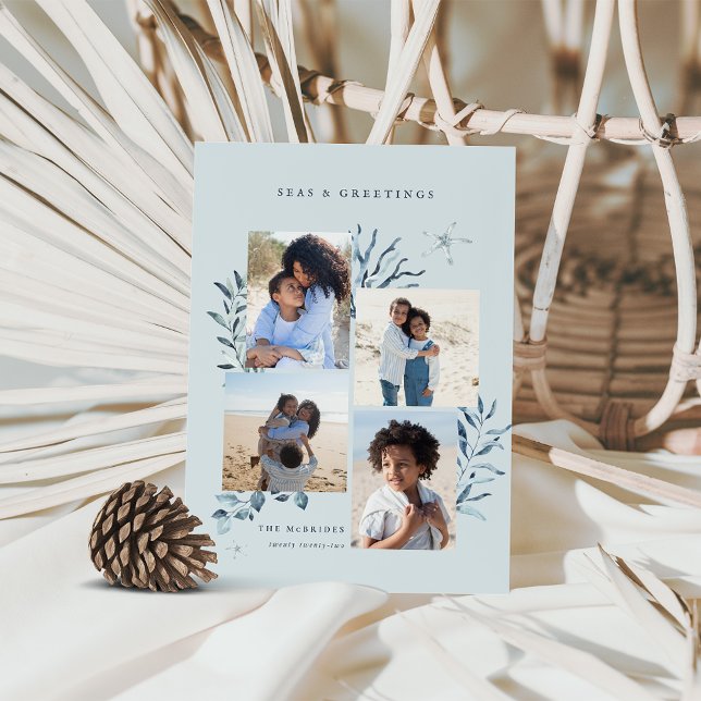 Cartão De Festividades Ocean Treasures 4 Foto Natal Costeiro (Criador carregado)