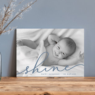 Cartão De Festividades Oceano Foto de Chanucá com Script Shine