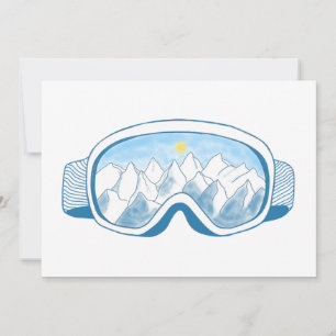 Cartão De Festividades Óculos de Esqui de Montanha