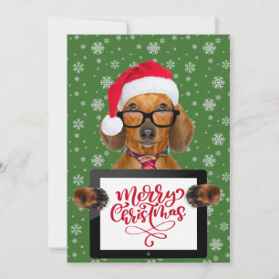 Cartão De Festividades Óculos de Estimação para Cachorro Dachshund Engraç