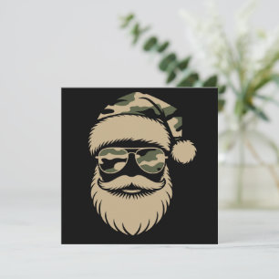 Cartão De Festividades Óculos de sol Camo Papai Noel Natal Camuflagem
