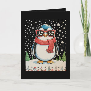 Cartão De Festividades Óculos de Sol de Pinguim de Natal Roupas Feias de