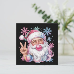 Cartão De Festividades Óculos de Sol Rosa Retro Papai Noel Natal Chiclete
