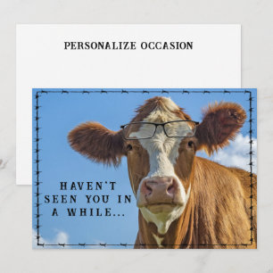 Cartão De Festividades Óculos de Vaca de Fazenda Western Ranch