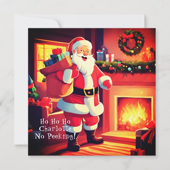 Cartão De Festividades Oferecendo presentes de Natal | Carta de Papais no (Frente)