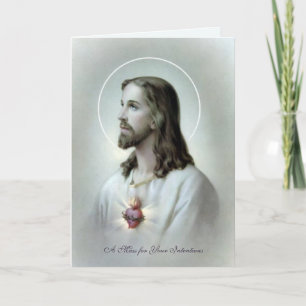 Cartão De Festividades Oferta da Santa Missa Católica Sagrado Coração de 