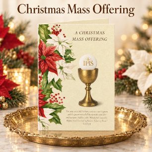 Cartão De Festividades Oferta Tradicional de Missa de Natal Católica