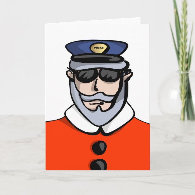 Cartão De Festividades Officer Claus Greeting Card (Frente)