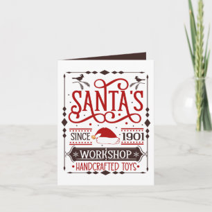 Cartão De Festividades Oficina do Papai Noel no polo norte personalizável