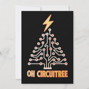 Cartão De Festividades Oh Circuitree Árvore de Natal Eletricista do Natal