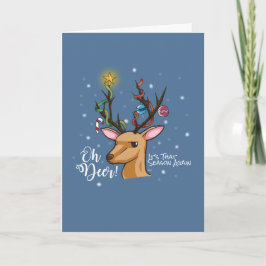 Cartão De Festividades OH DEER | Arma de Natal Engraçado