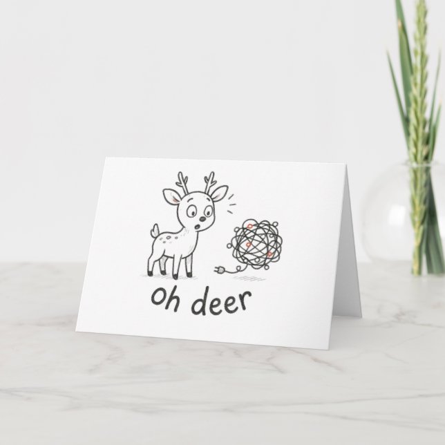 Cartão De Festividades Oh Deer - Funny Christmas Card (Frente)