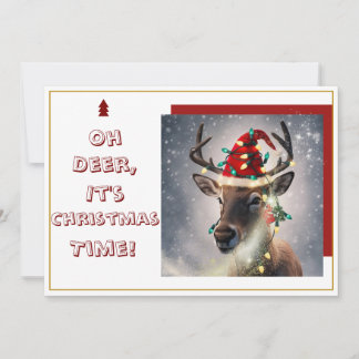 Cartão De Festividades Oh Deer, It's Christmas Time!" Holiday Card