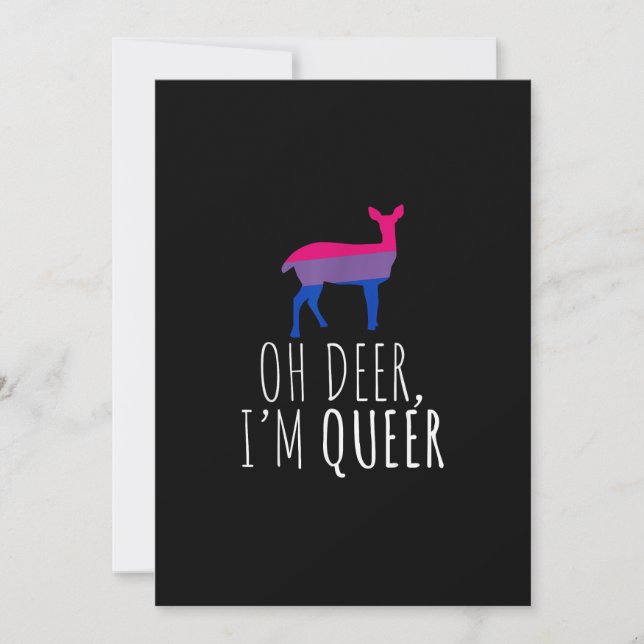 Cartão De Festividades Oh Deer Queer Bisexual Pride Gay Flat Holiday Card (Frente)