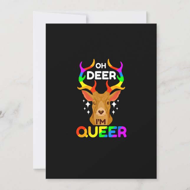 Cartão De Festividades Oh Deer Queer Creative Modern Style (Frente)