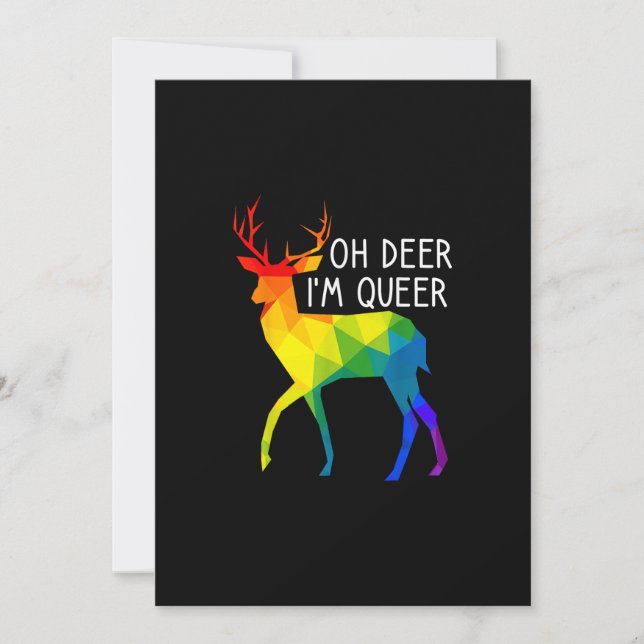 Cartão De Festividades Oh Deer Queer LGBTQ Pride Celebration Month (Frente)