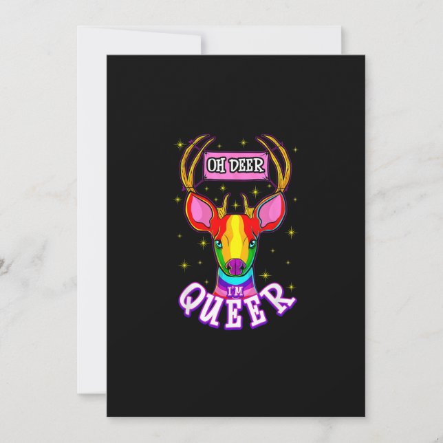 Cartão De Festividades Oh Deer Queer Pride Month Celebration Gift (Frente)